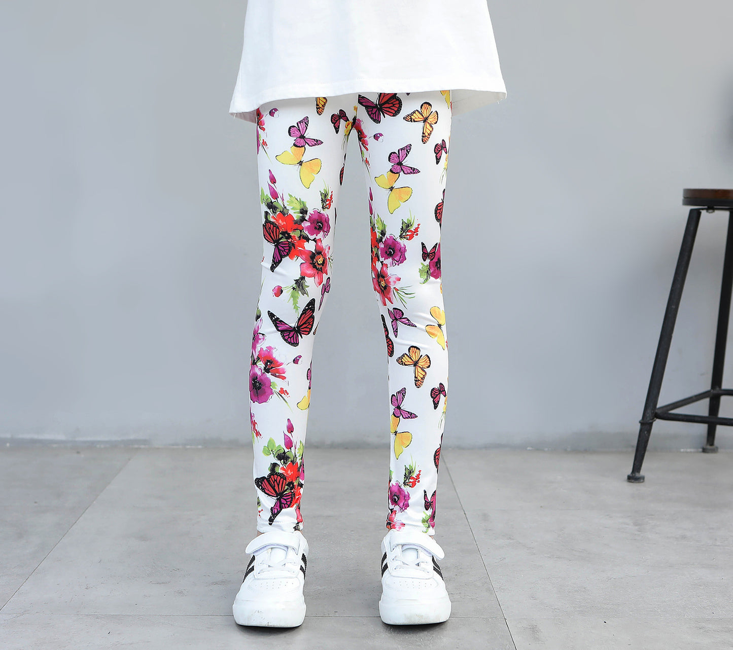 Girls' Thin Elastic Printed Pants