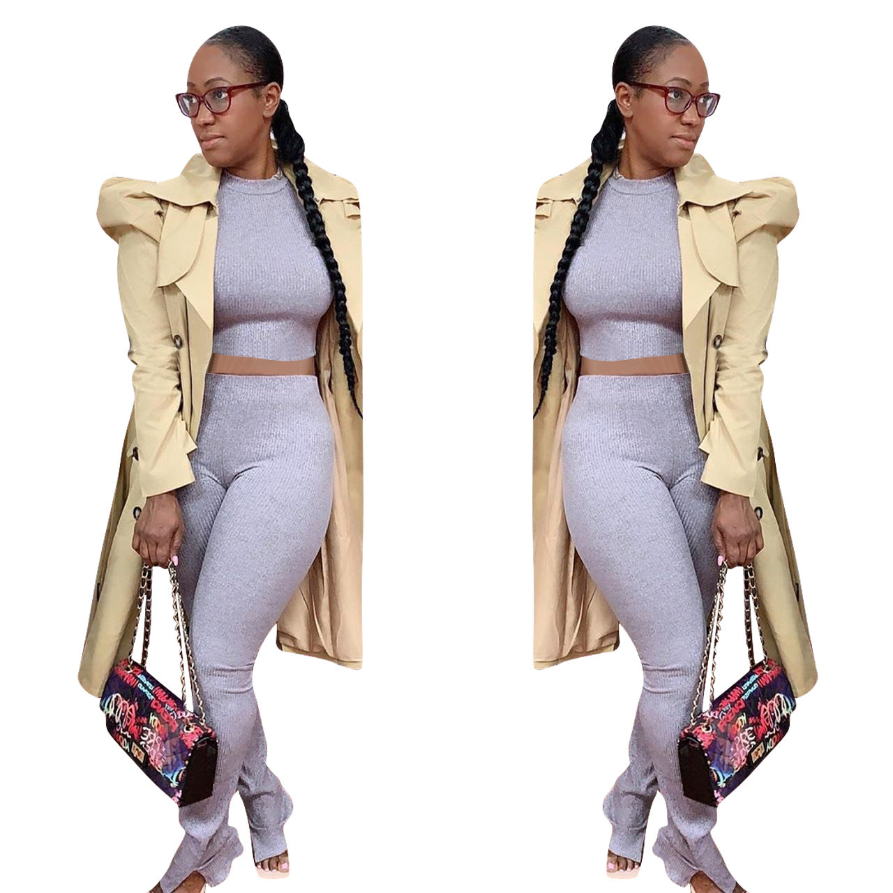 Pure Color All-match Long Trench Coat