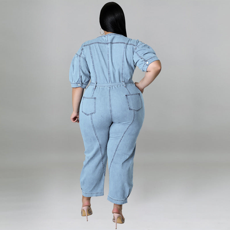 Fashion Wash Denim Jumpsuit