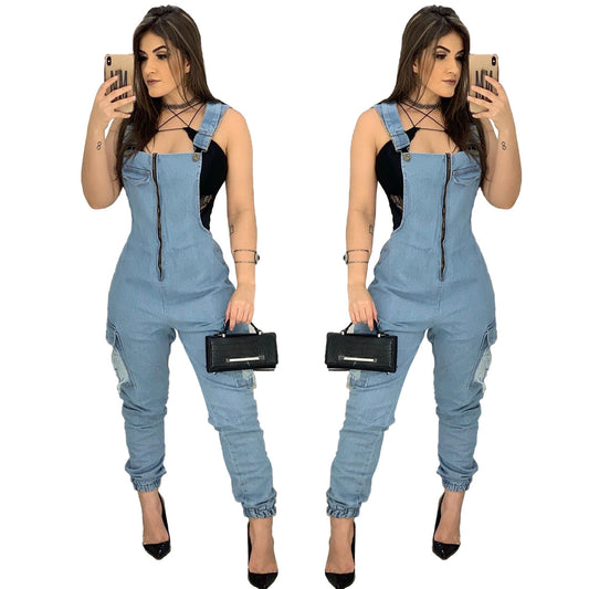 Denim Suspenders Jumpsuit