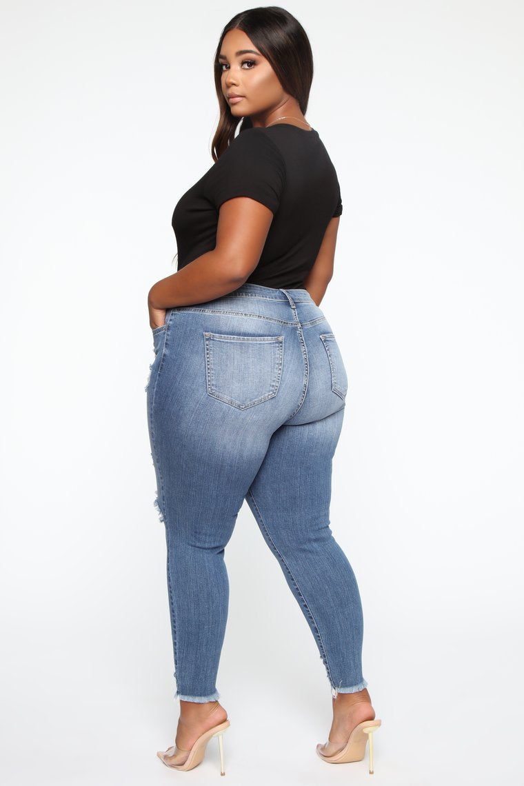 Stretch Ripped Plus Size Jeans