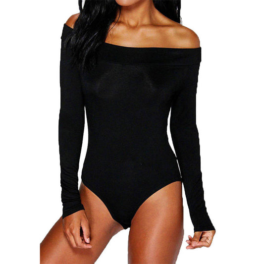 Loose Solid Off Shoulder Bodysuit