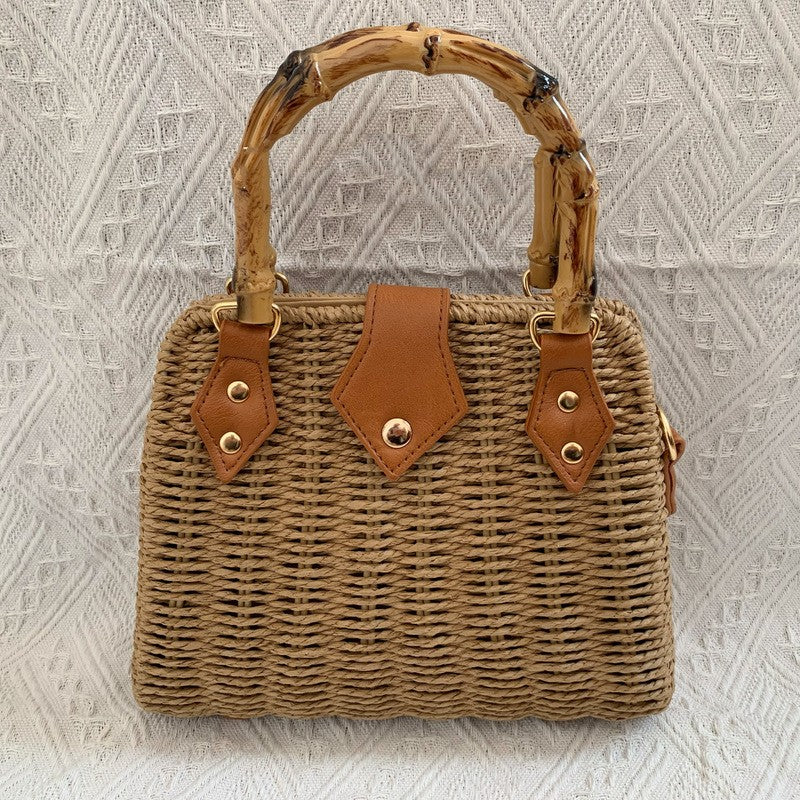 Versatile Cross Body Portable Square Bag Weaving