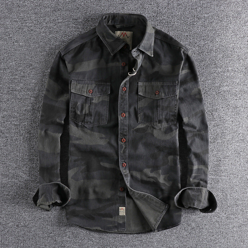 Men Camouflage Long-sleeved Shirt Jacket