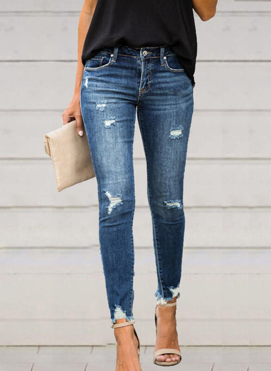 Temperament Commuter Ripped Jeans