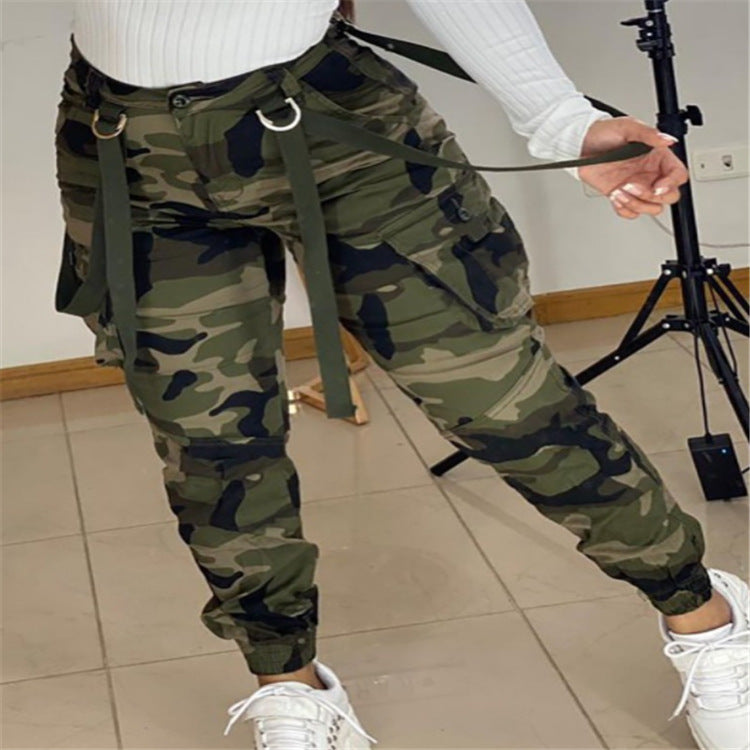 Camouflage Webbing Pencil Pants