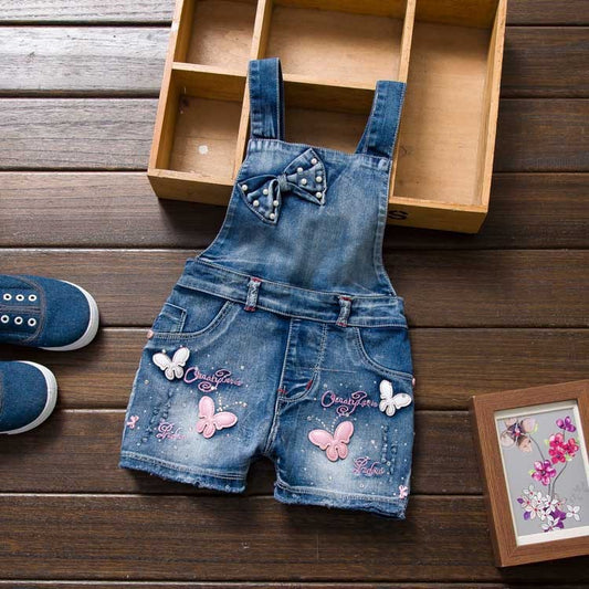 Girl Faded Jeans Jumpsuit