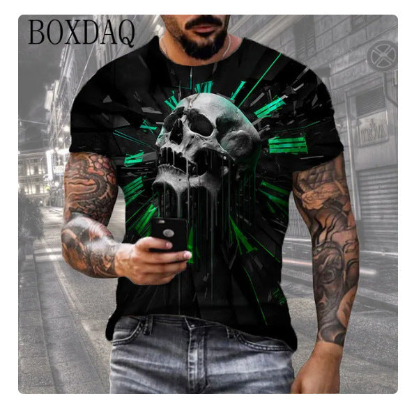 Versatile Men's Casual 3D Printed Short Sleeves