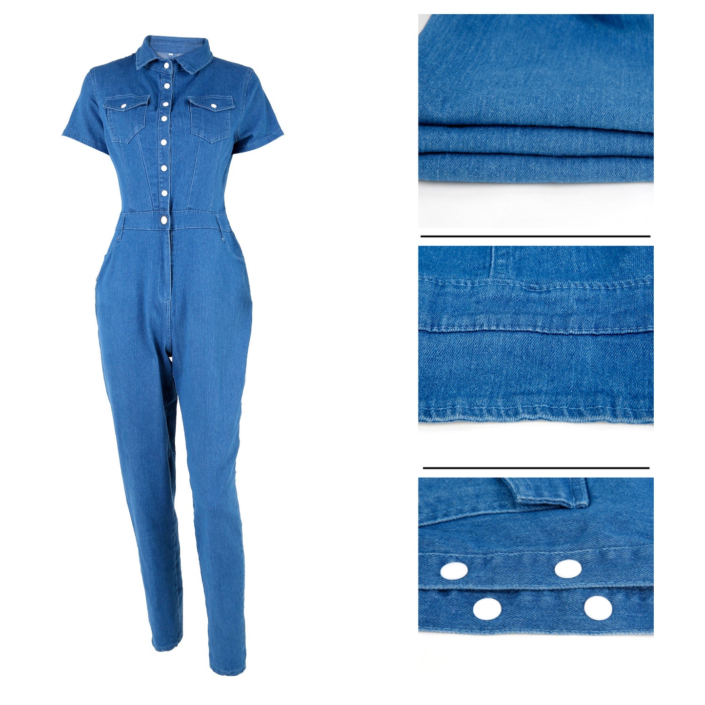 Solid Color Casual Jumpsuit