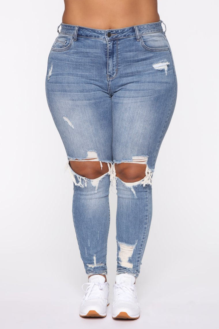 Stretch Ripped Plus Size Jeans