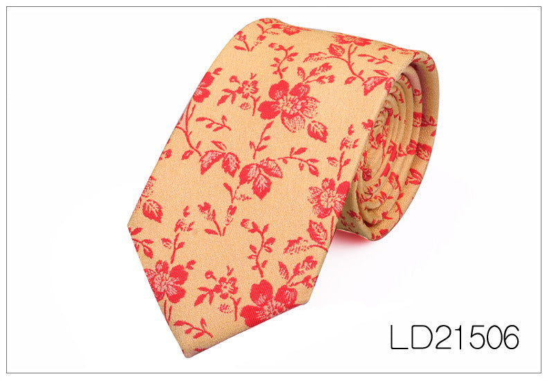 Men's Tie Casual Fashion Yarn-dyed 6cm Flower Graffiti