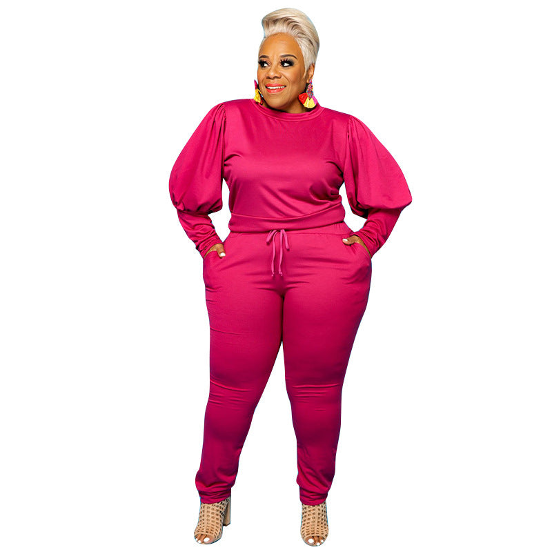 Fashion And Leisure Two-piece Suit Plus Size Women's Suit