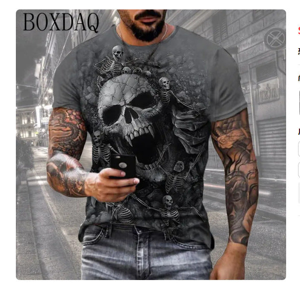 Versatile Men's Casual 3D Printed Short Sleeves