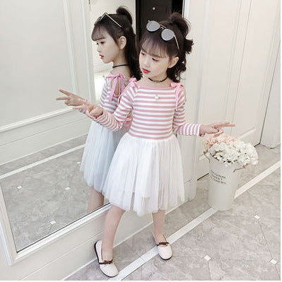 Girls summer dresses fashion strapless mesh skirt