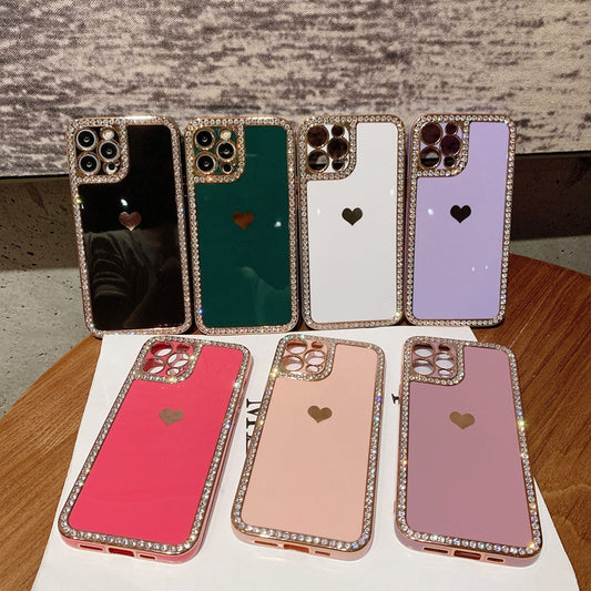 Phone Case Love Crystal Diamond Edge Protective Cover