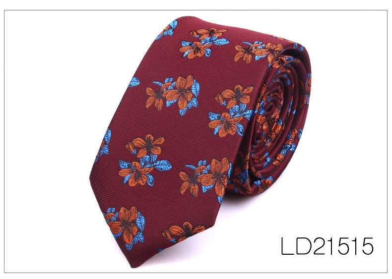 Men's Tie Casual Fashion Yarn-dyed 6cm Flower Graffiti