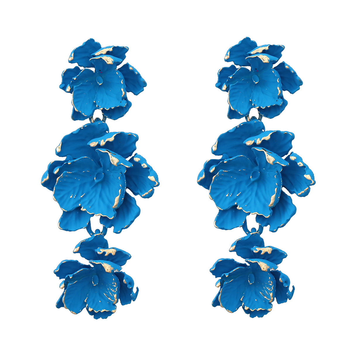 Flower Earrings Women's Multi-layer Alloy Spray Paint