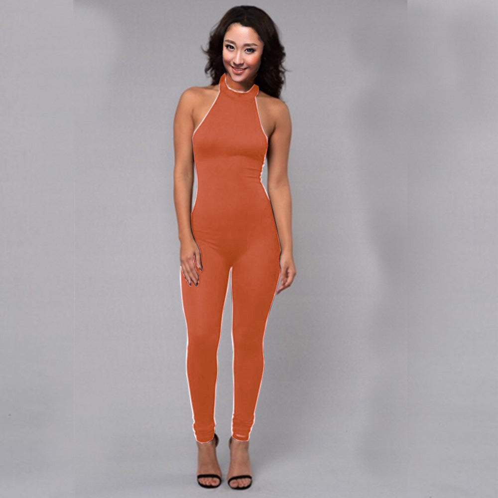 Bare Back Halter Jumpsuit