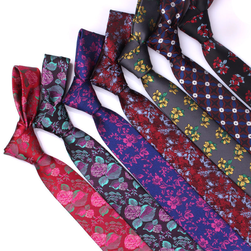 Men's Tie Casual Fashion Yarn-dyed 6cm Flower Graffiti