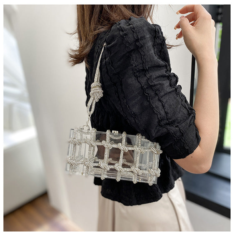 Transparent Acrylic Square Block Shoulder Bag