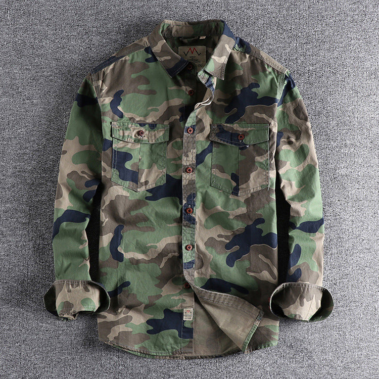 Men Camouflage Long-sleeved Shirt Jacket