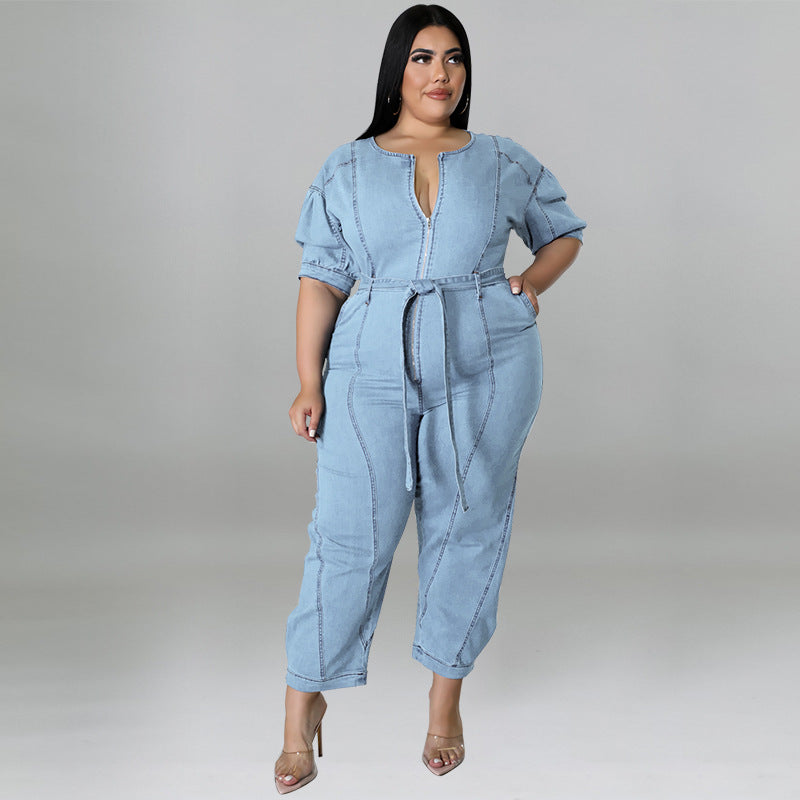 Fashion Wash Denim Jumpsuit