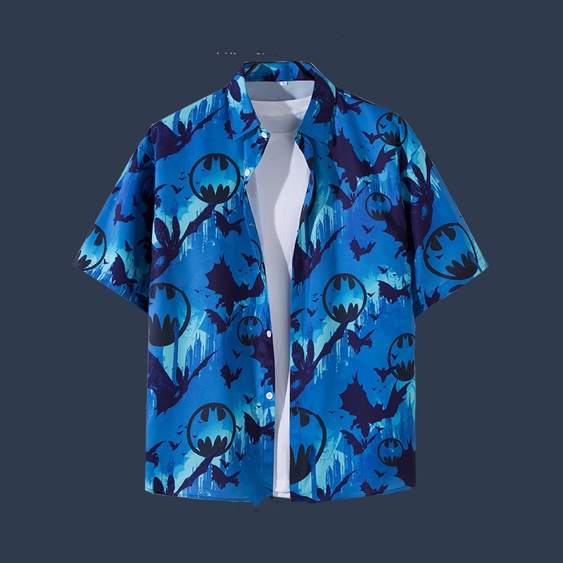 Hawaiian Beach Flower Shirt Short Sleeve Men's Loose Casual Shirt Coat