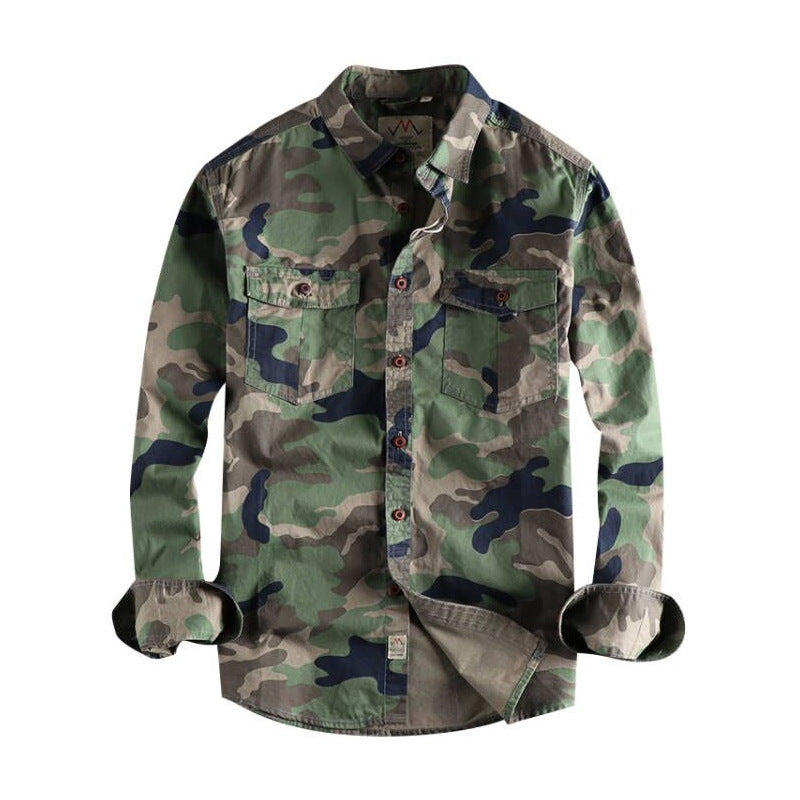 Men Camouflage Long-sleeved Shirt Jacket