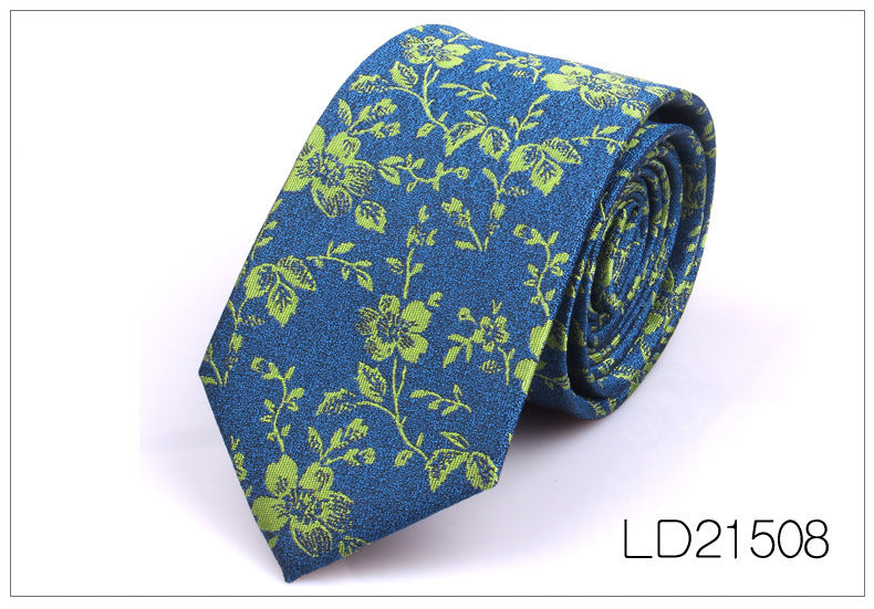 Men's Tie Casual Fashion Yarn-dyed 6cm Flower Graffiti