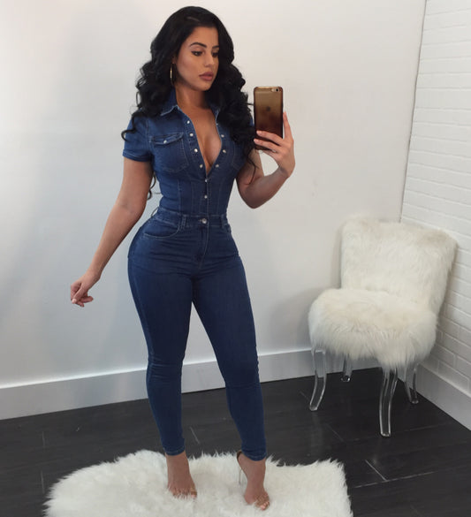 Solid Color Casual Jumpsuit