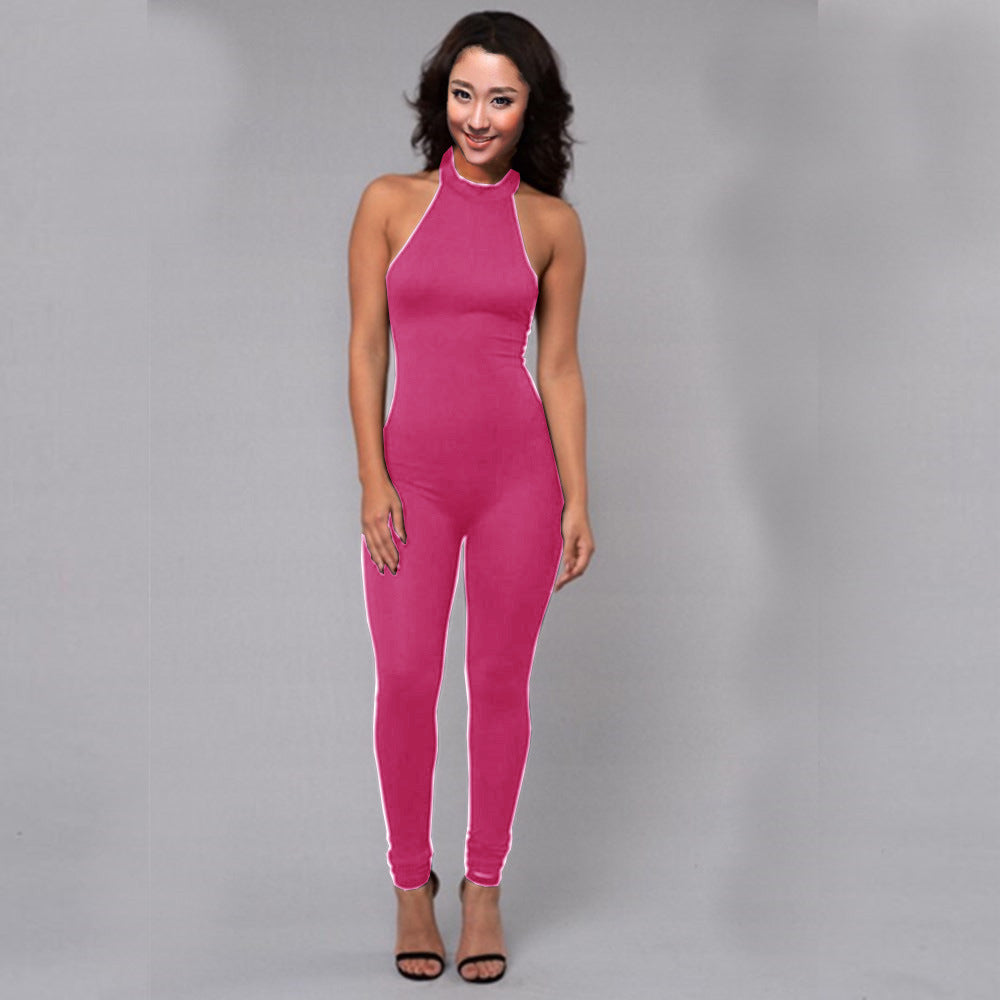 Bare Back Halter Jumpsuit