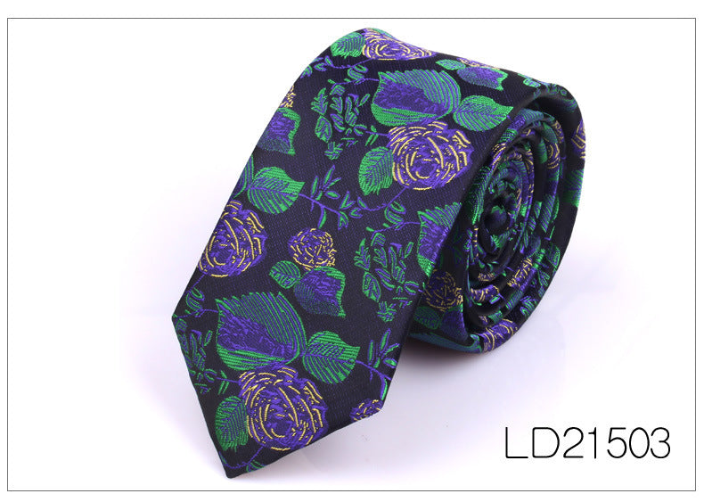 Men's Tie Casual Fashion Yarn-dyed 6cm Flower Graffiti