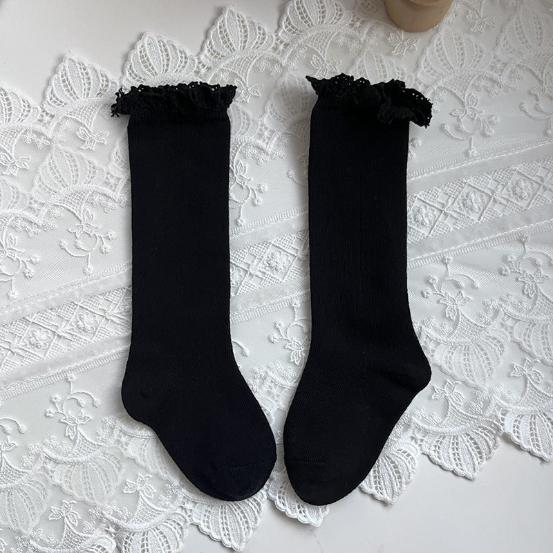 Mid-calf Lace Combed Cotton Baby Socks