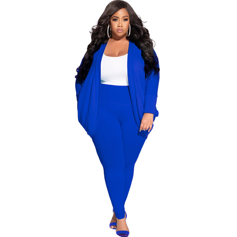 Cardigan And Leggings Plus Size Suit