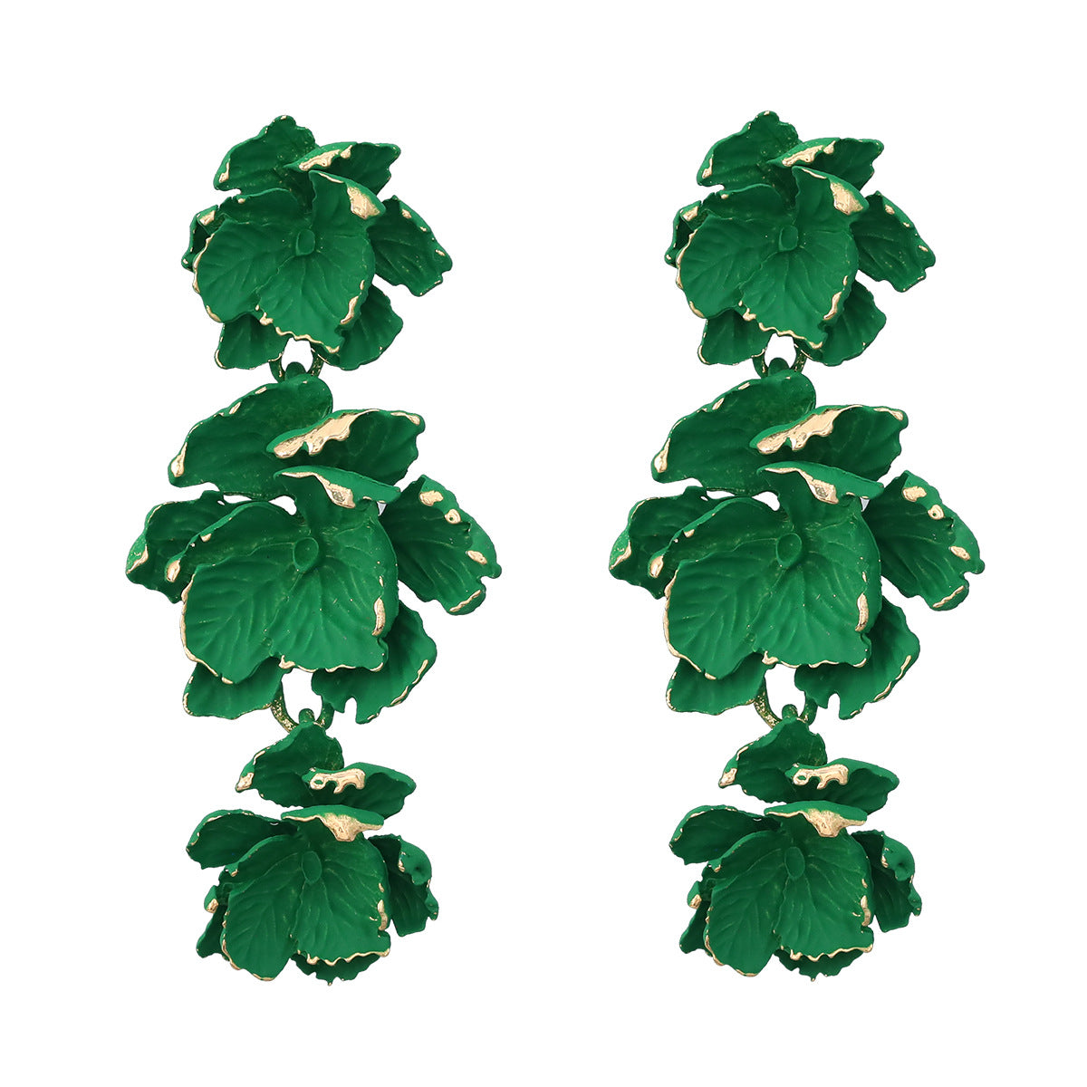 Flower Earrings Women's Multi-layer Alloy Spray Paint