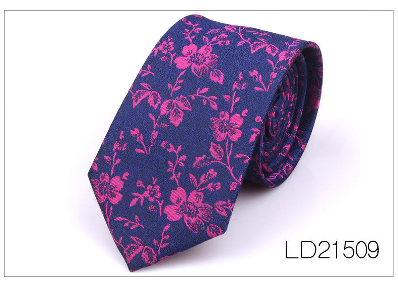 Men's Tie Casual Fashion Yarn-dyed 6cm Flower Graffiti