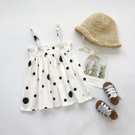 Girls printed polka dot girl dress