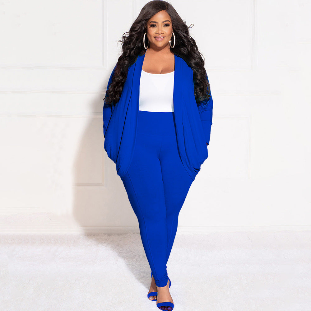 Cardigan And Leggings Plus Size Suit