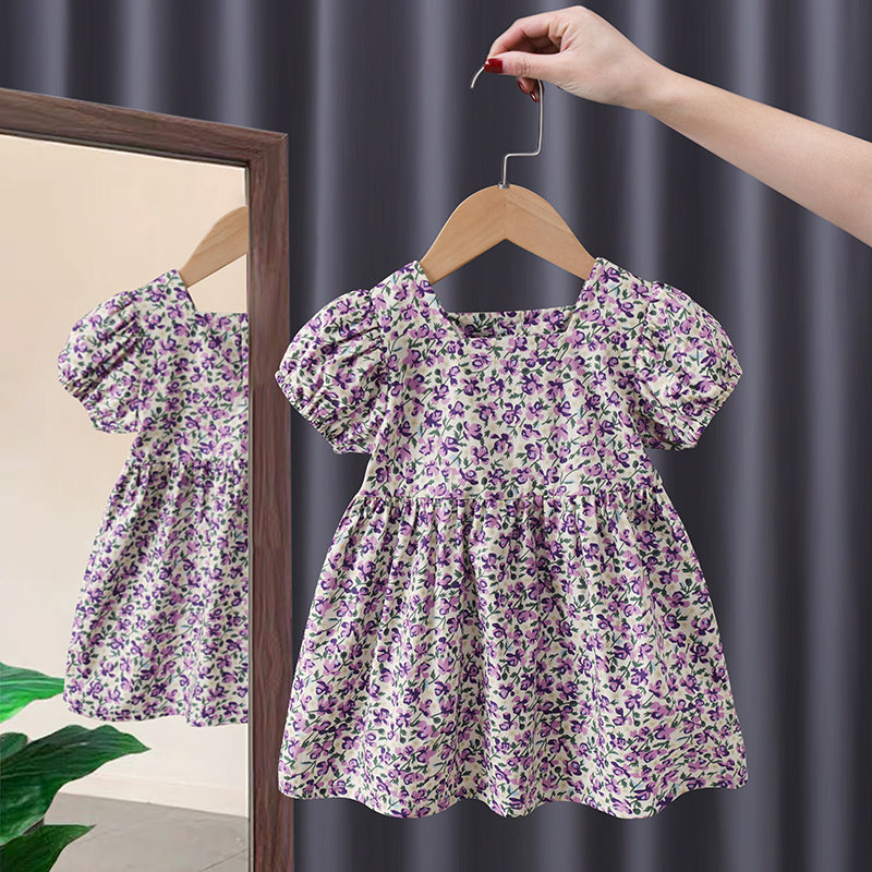 Women's Short Sleeve Floral Princess Dress