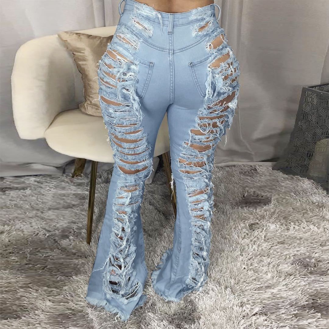 Fashion Trendy Jeans Stretch Plus Size Bell-bottom Pants