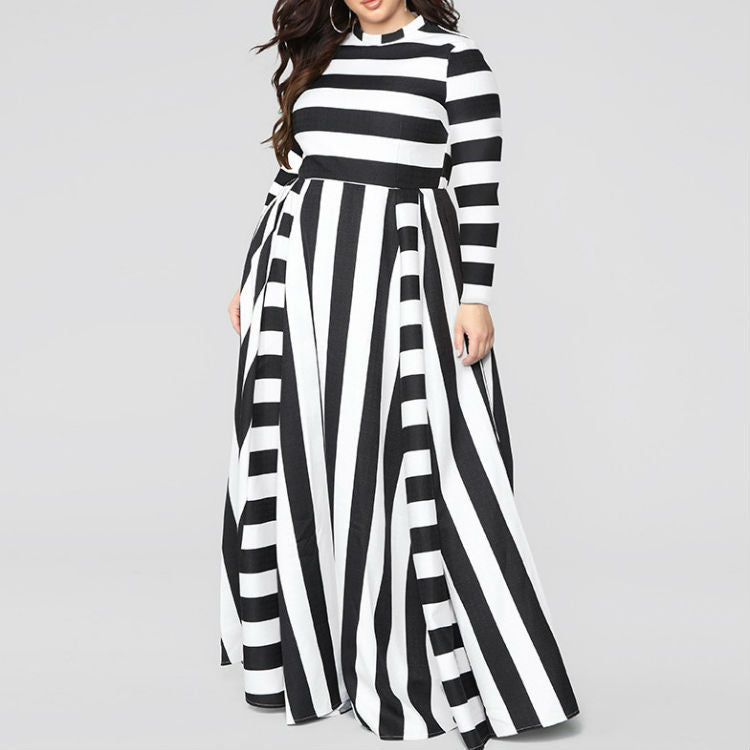 Loose Women's Plus Size Striped Dress