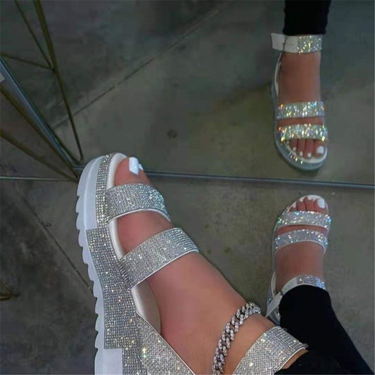 Flat Glitter Sandals