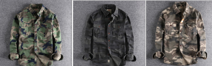 Men Camouflage Long-sleeved Shirt Jacket