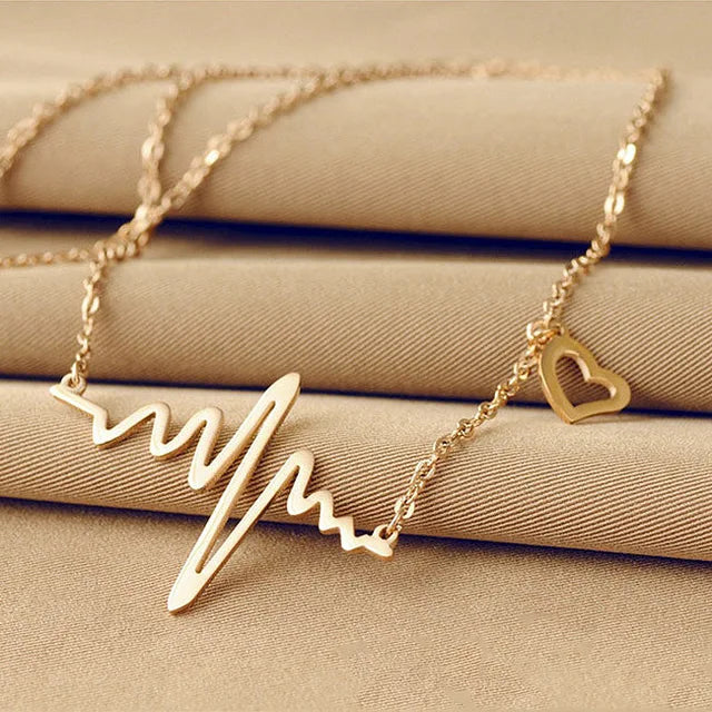 ECG Heart Clavicle Necklace