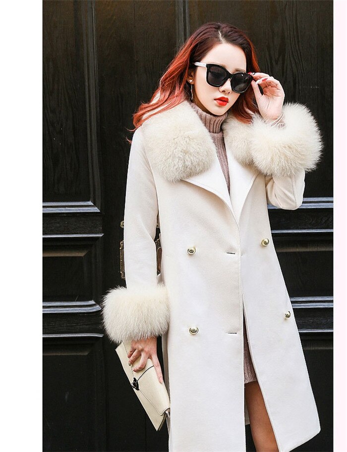 Fashion Double-Breasted Thick Warm Woolen Coat