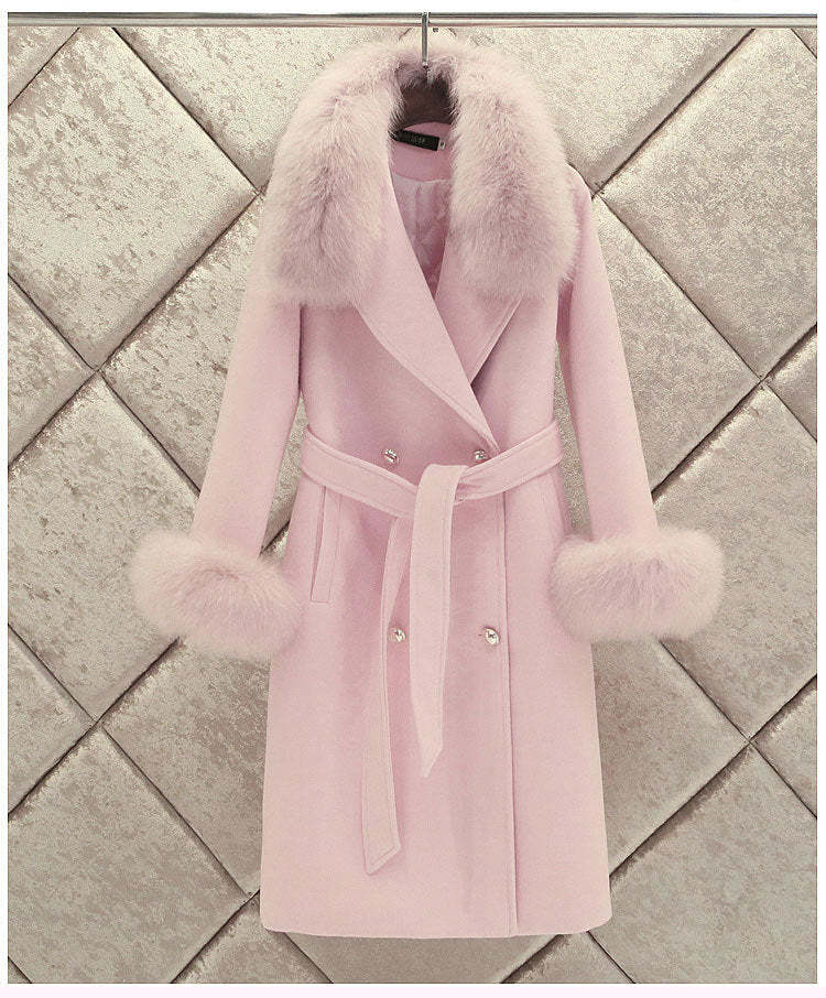 Fashion Double-Breasted Thick Warm Woolen Coat