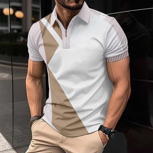 Printed Fashion Slim Color Polo Short Shirt