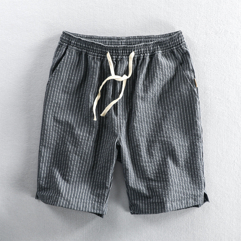 Men's Striped Casual Loose Thin Tether Shorts