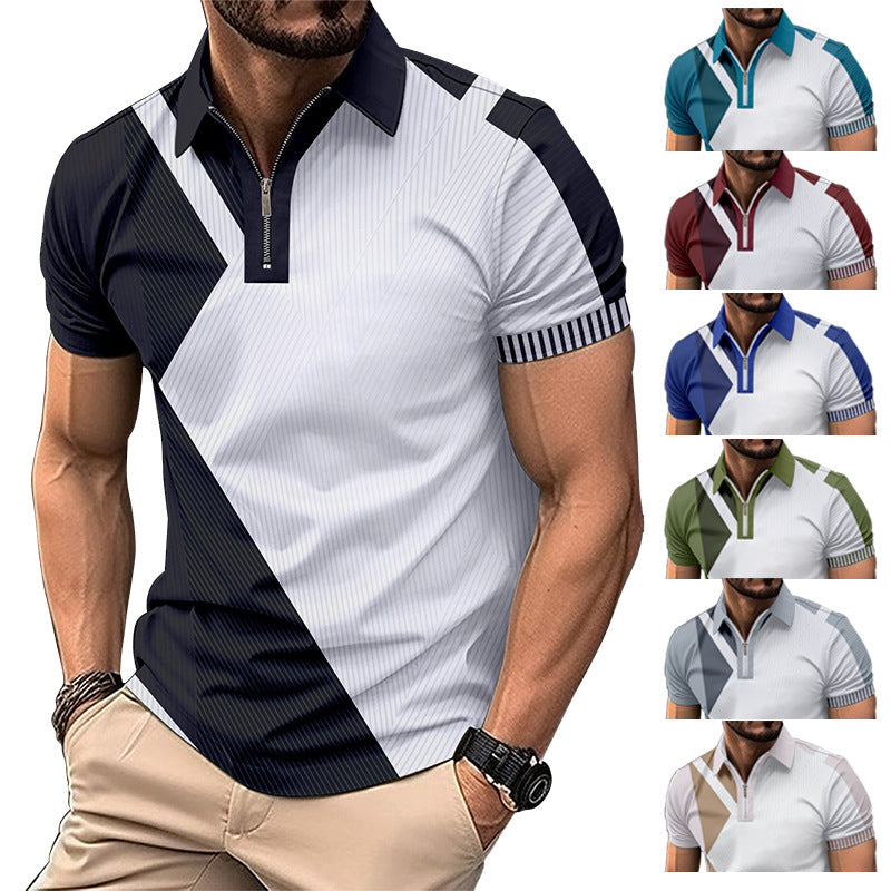 Printed Fashion Slim Color Polo Short Shirt