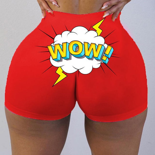 Plus Size Graphic Biker Shorts